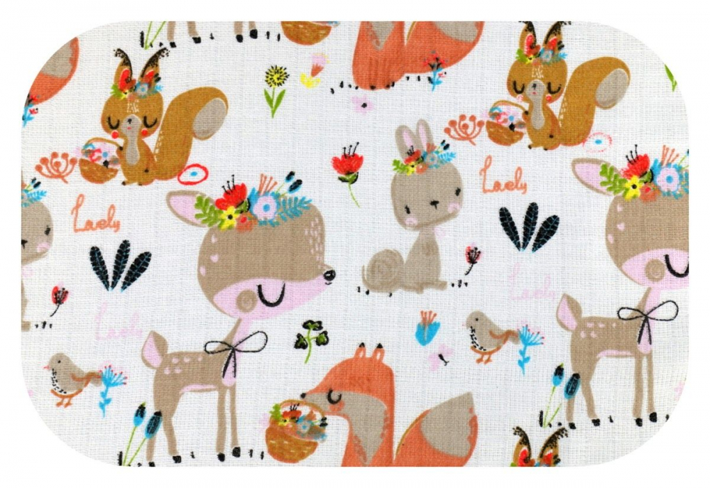 Scutec Muselina Egakids Cute Animals 70x80 cm - imagine 2