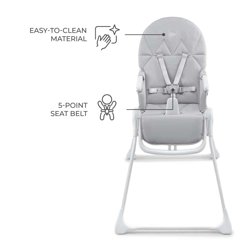 Scaun masă Kinderkraft Binci Light Grey - Practic - imagine 2