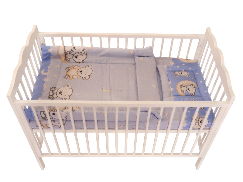 Lenjerie Patut Bear On Moon Blue Mykids 5 Piese