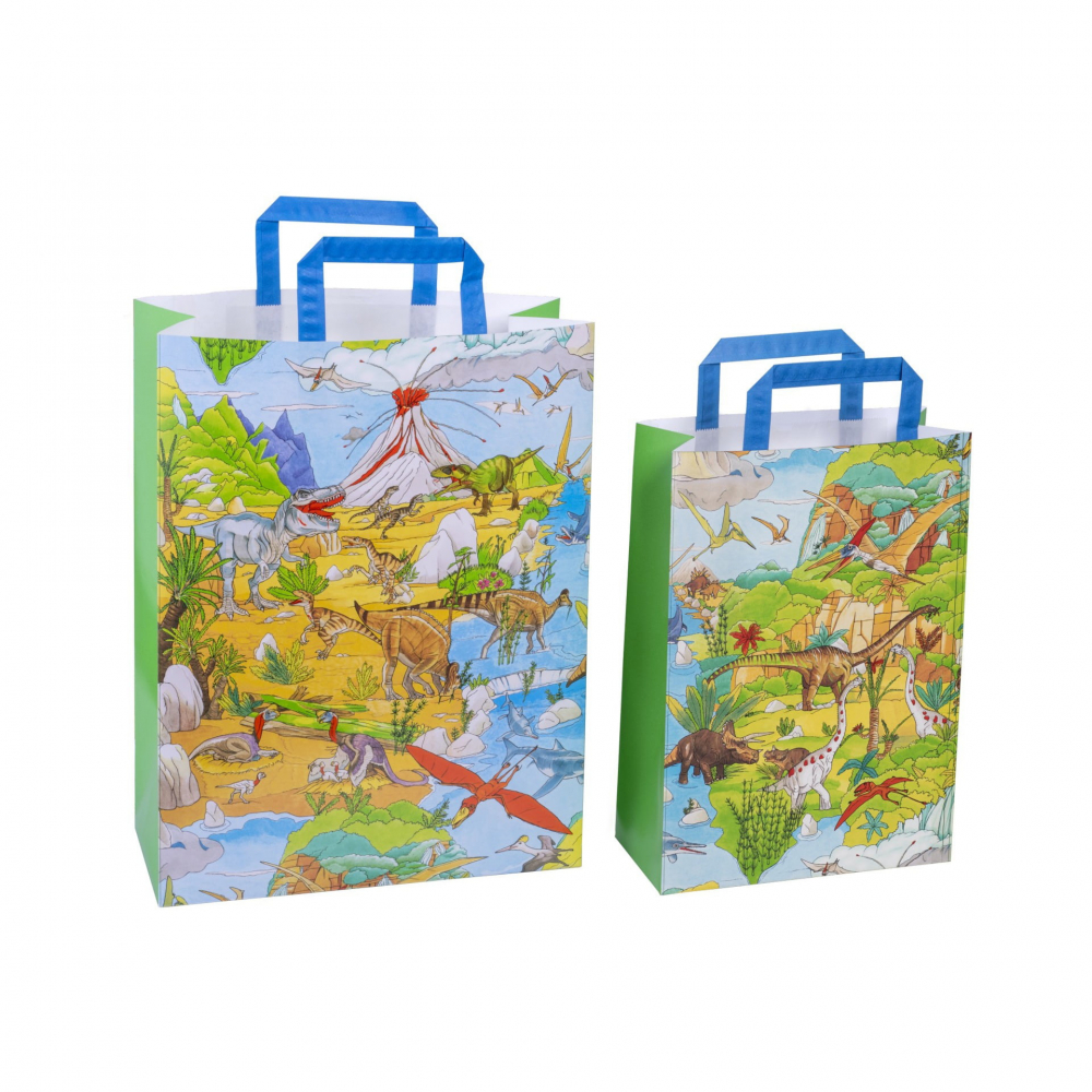 Pungă Cadou Dinozauri Disegno | Hartie Premium