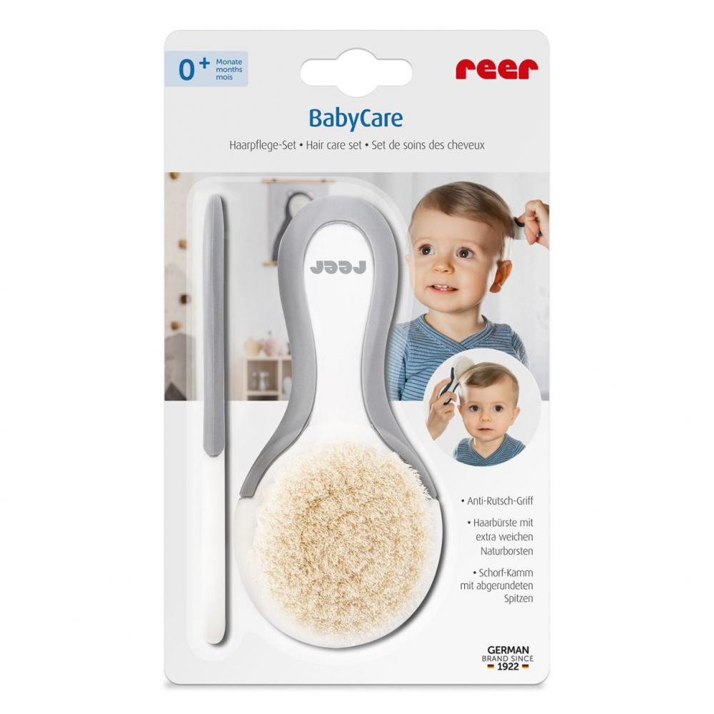 Set Perie și Pieptene Reer BabyCare Păr Natural