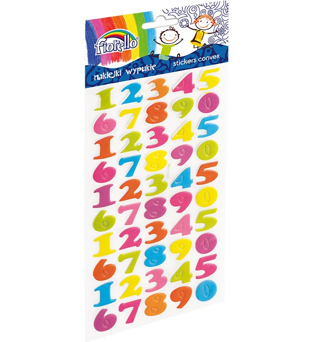 Set 50 Sticker Buretat Cifre Multicolor | Fiorello