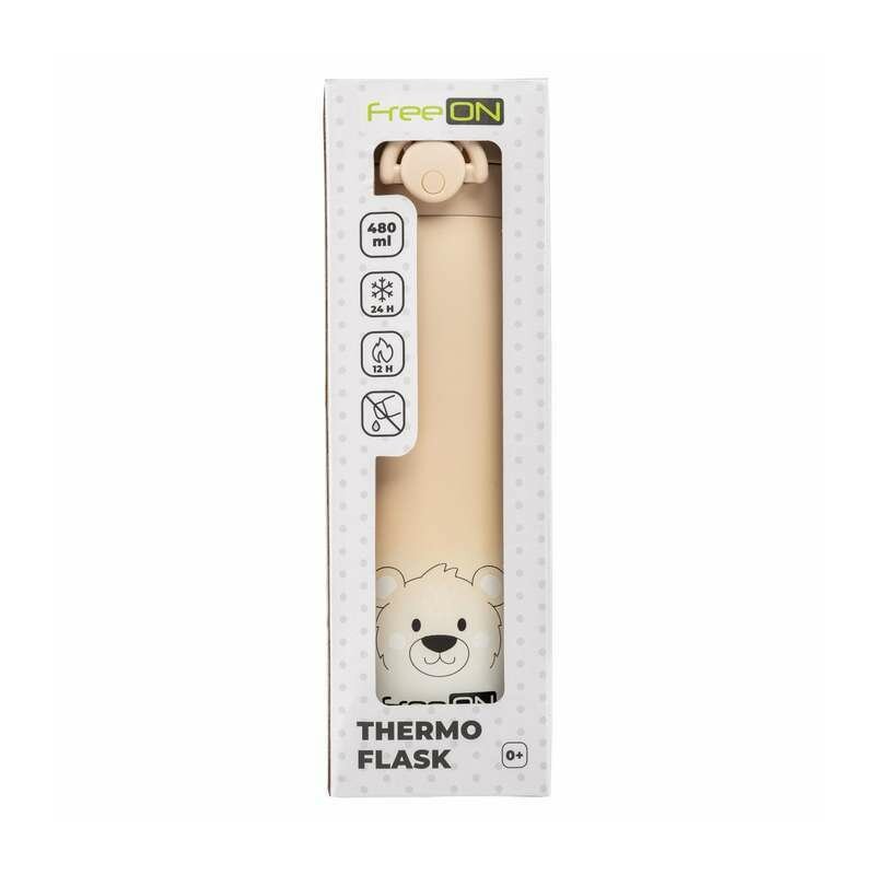 Termos FreeON 480ml Otel Inoxidabil Beige - imagine 3