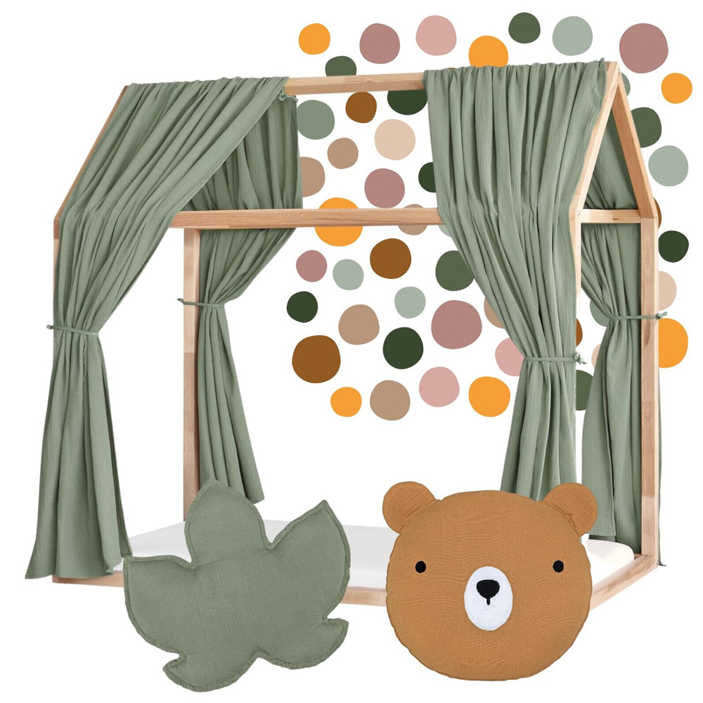 Set Decor Little Amy Verde - Canopy Muselina Copil - imagine 7