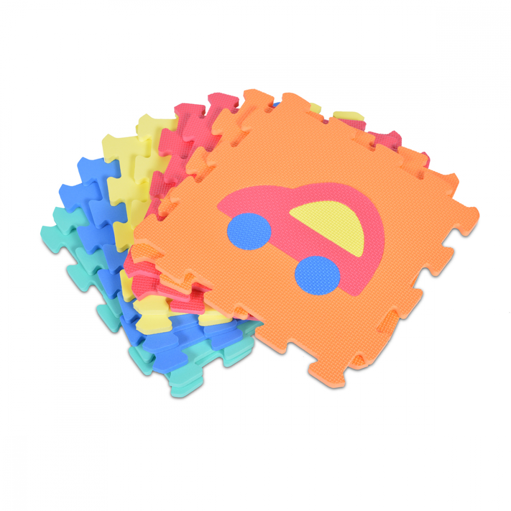Covoras Puzzle Moni Vehicle, 10 Piese, Spuma