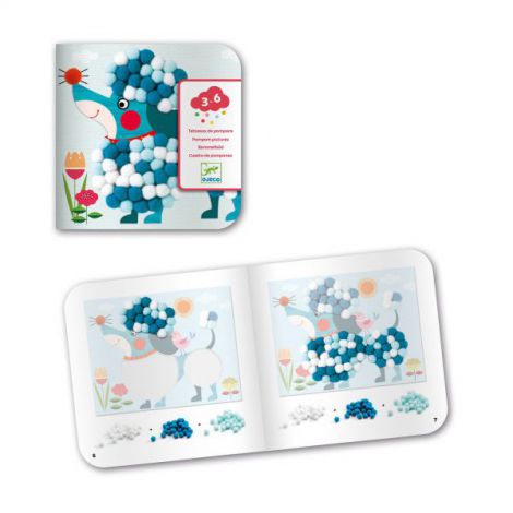 Atelier Creativ Djeco Catelusi Pufosi - Joc Colaj - imagine 3
