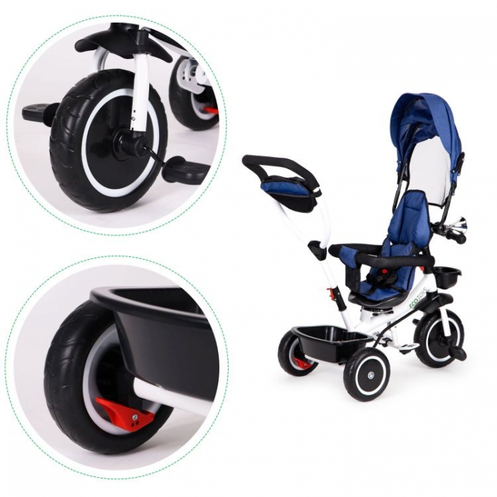 Tricicleta Ecotoys Albastru, 6 Luni+ | Siguranta Si Confort - imagine 2