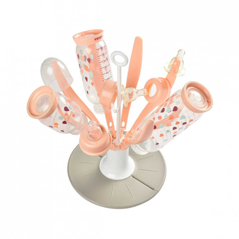 Uscător Biberoane Beaba Floare Pink, Pliabil - imagine 4