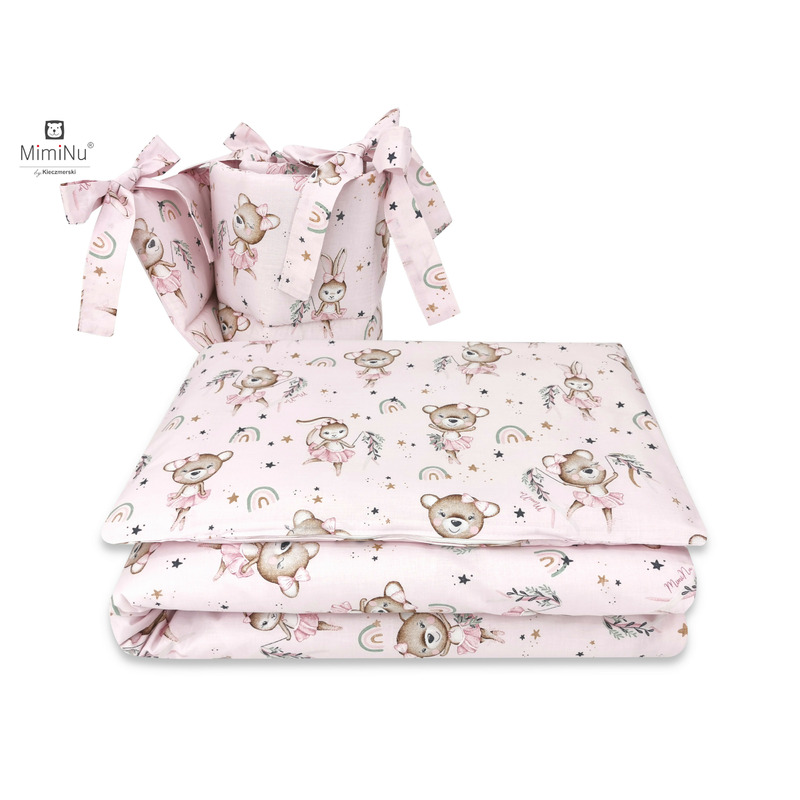 Lenjerie Patut MimiNu 3 Piese, Bumbac, Protectie Laterala - imagine 5