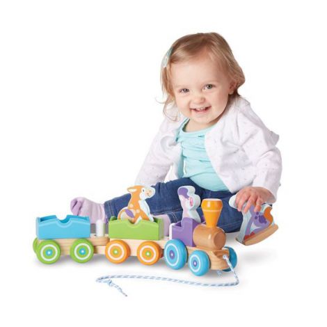 Trenulet Lemn cu Animale Melissa & Doug - imagine 4
