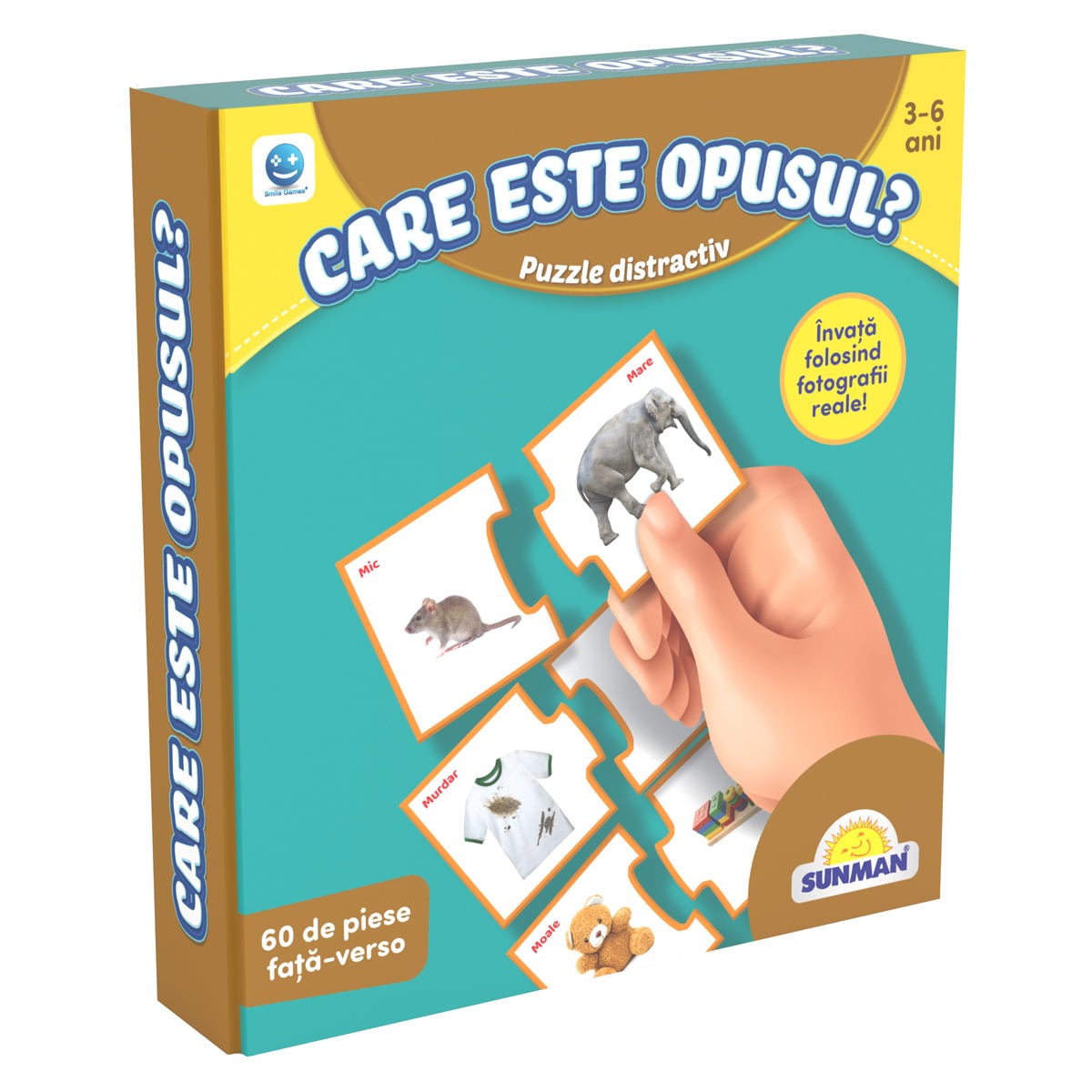 Puzzle Opoziții Smile Games, 60 piese