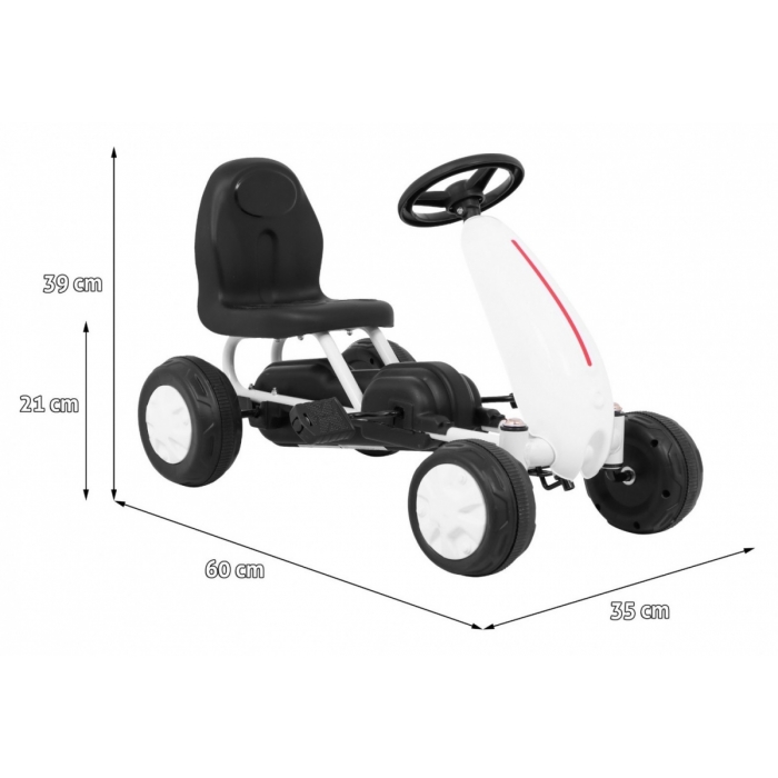 Gokart Kart Pedale Copii Alb - Aventură Sigură - imagine 5