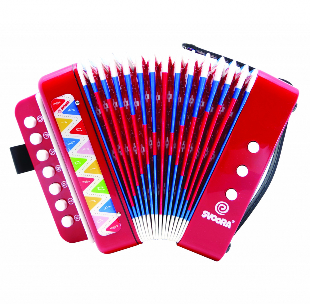 Acordeon Rosu Svoora 14 Note, Jucarie Muzicala