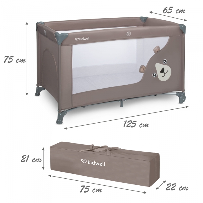Patut Pliabil Kidwell Blissy Beige Funcțional - imagine 7