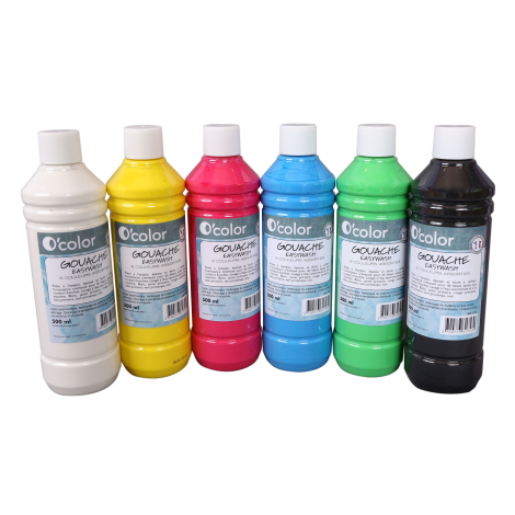 Set 6 culori Guasa Lavabila Ocolor, 500 ml