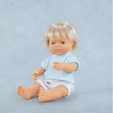 Papusa Miniland Boy Blond 38cm Educativ - imagine 2