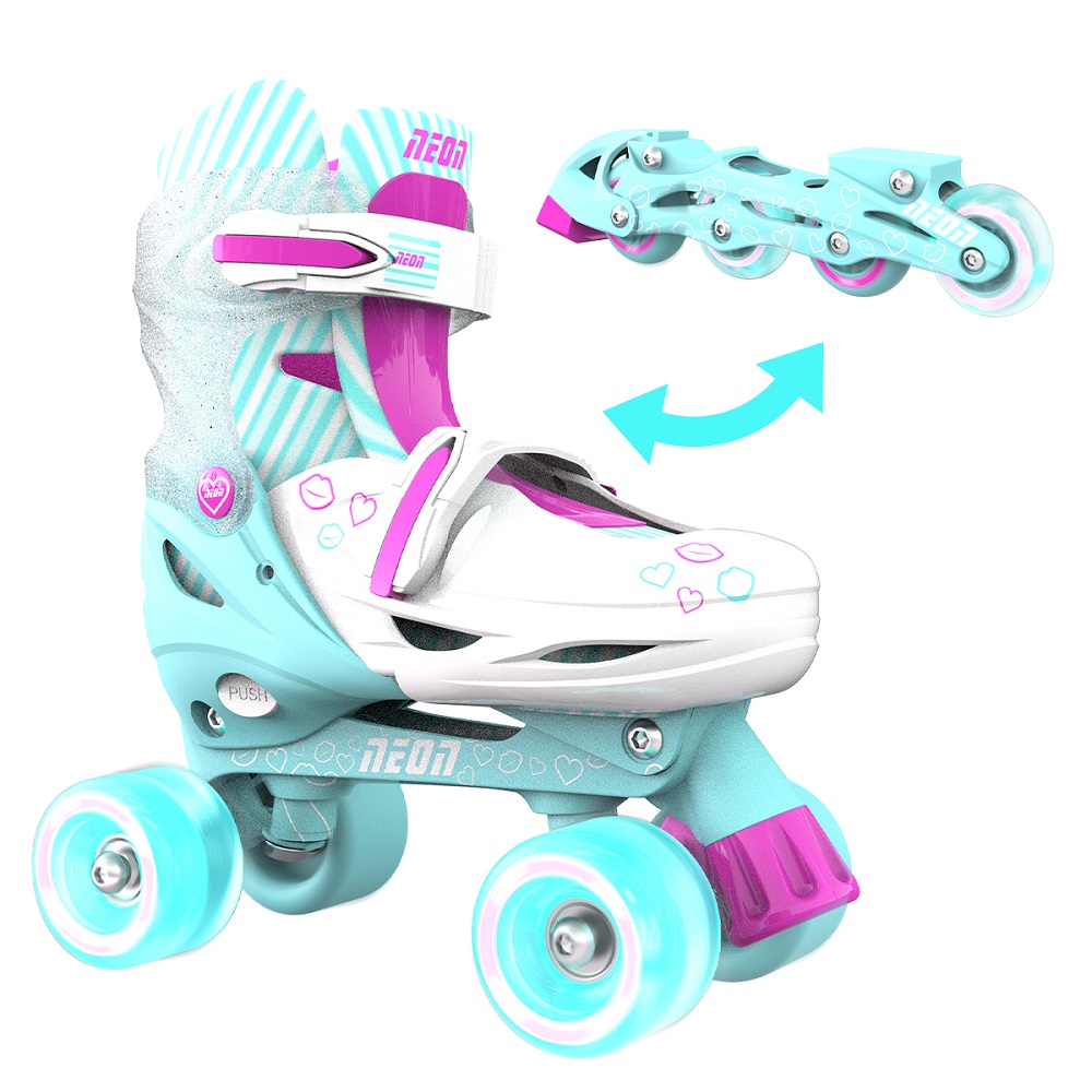 Role Neon 2 in 1 Combo Skates, 34-37, Teal Pink - imagine 7