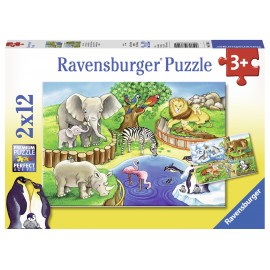 Puzzle Zoo 2x12 piese Ravensburger
