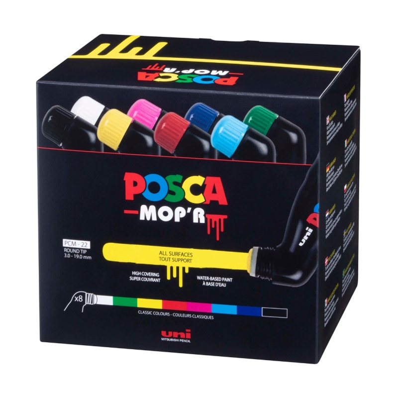 Set 8 Markere POSCA Mop PCM22 | Efecte Creative