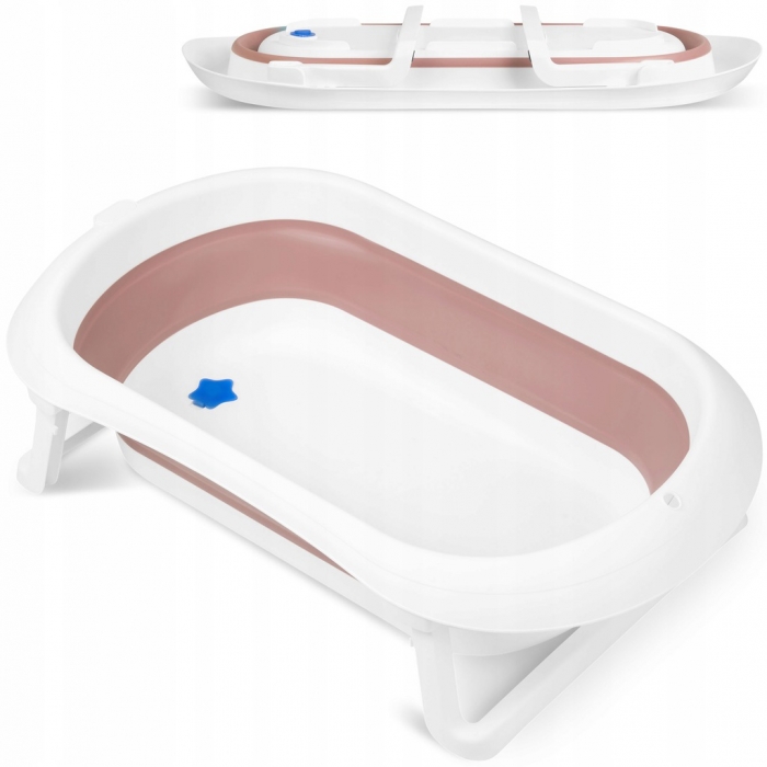 Cadita de baie Ricokids roz, pliabila cu dop termic - imagine 8