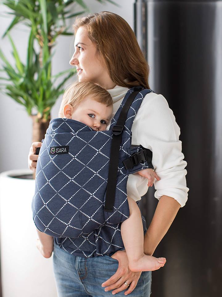 Marsupiu Isara Toddler Full Wrap, Diamonda Blue Ink - imagine 2