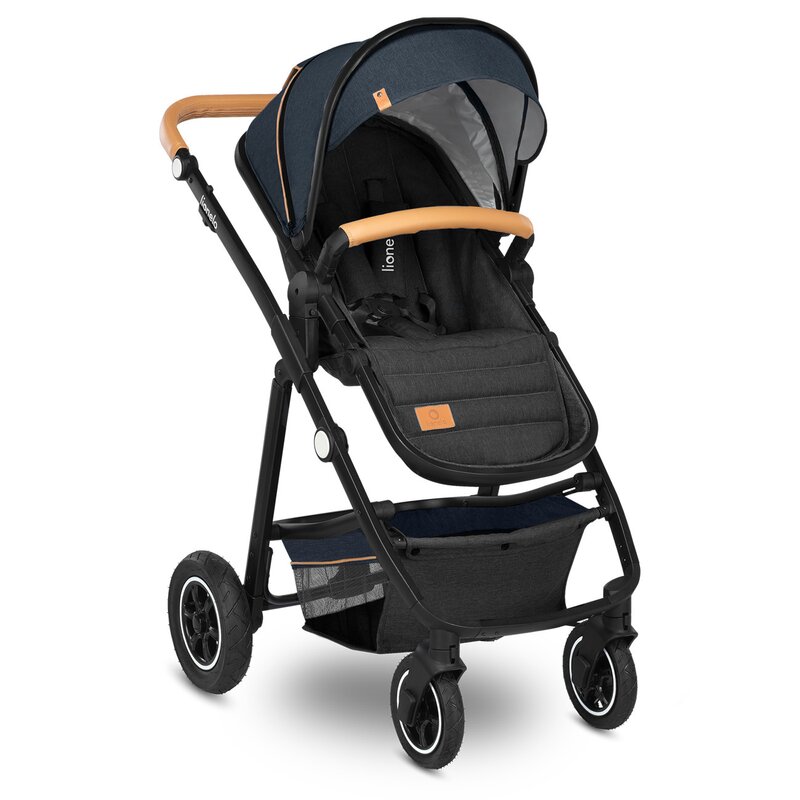 Carucior Lionelo Amber 3 in 1 Albastru, Cadru Aluminiu - imagine 4