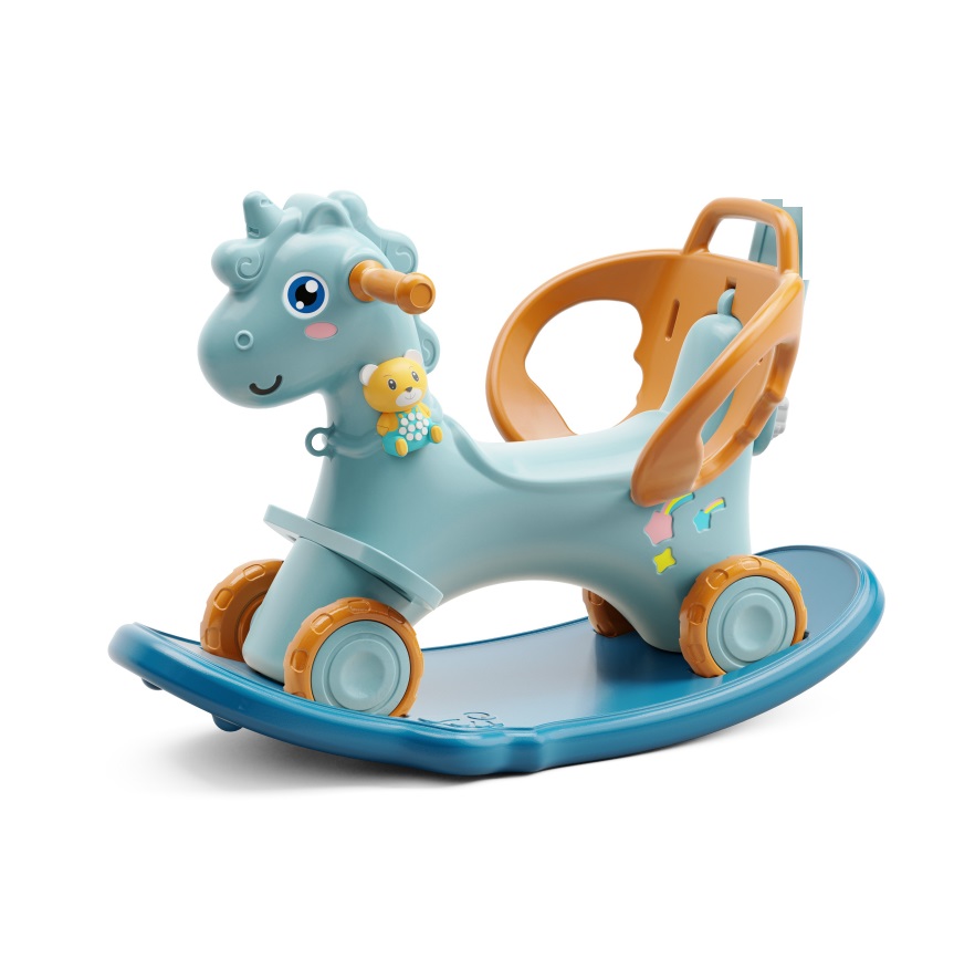 Balansoar 3 in 1 Nichiduta Unicorn Albastru cu Mânere - imagine 7