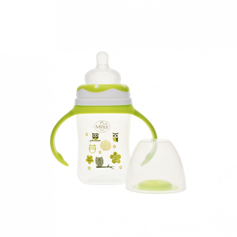 Biberon Minut Baby 150ml cu Mâner Verde - imagine 2