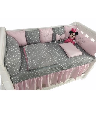 Set Lenjerie Bebe Deseda cu Aparatoare 7 Pernute