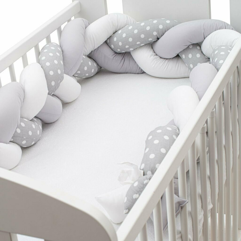 Bumper Impletit New Baby GreyWhite, 225 cm - imagine 2