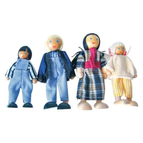 Păpuși din Lemn Fakopancs - Familie Completă