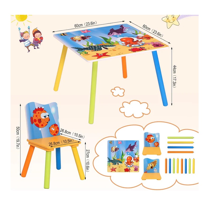 Set Masa+Scaune Copii Ocean Animals Ginger Home