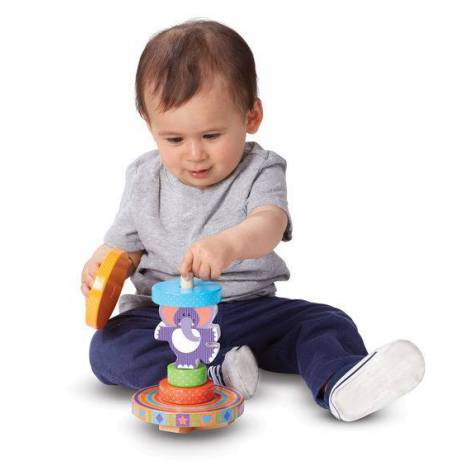 Piramida Elefantel Melissa & Doug, Lemn - imagine 3