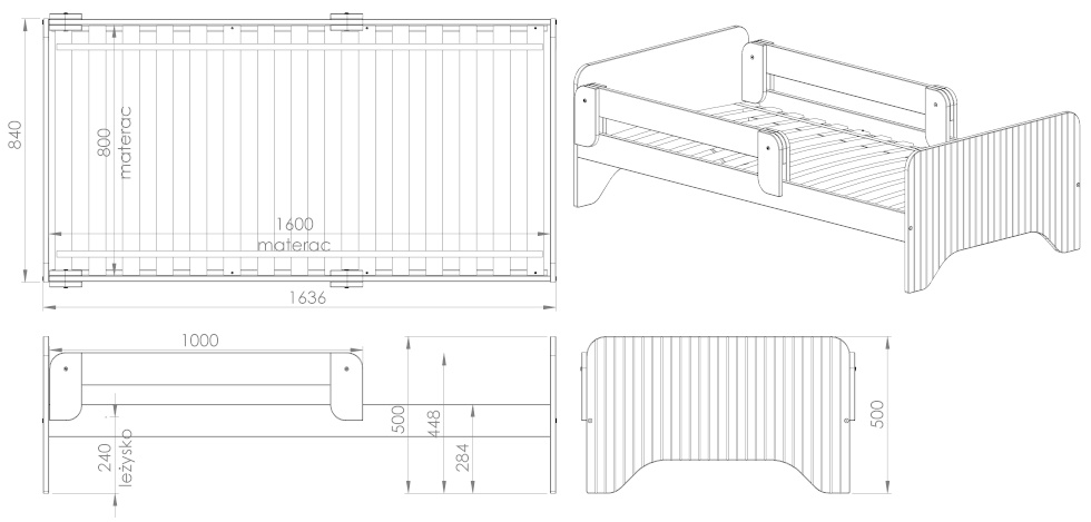 Pătuț Junior Alb 160x80 cm cu 2 bariere Nichiduța - imagine 3