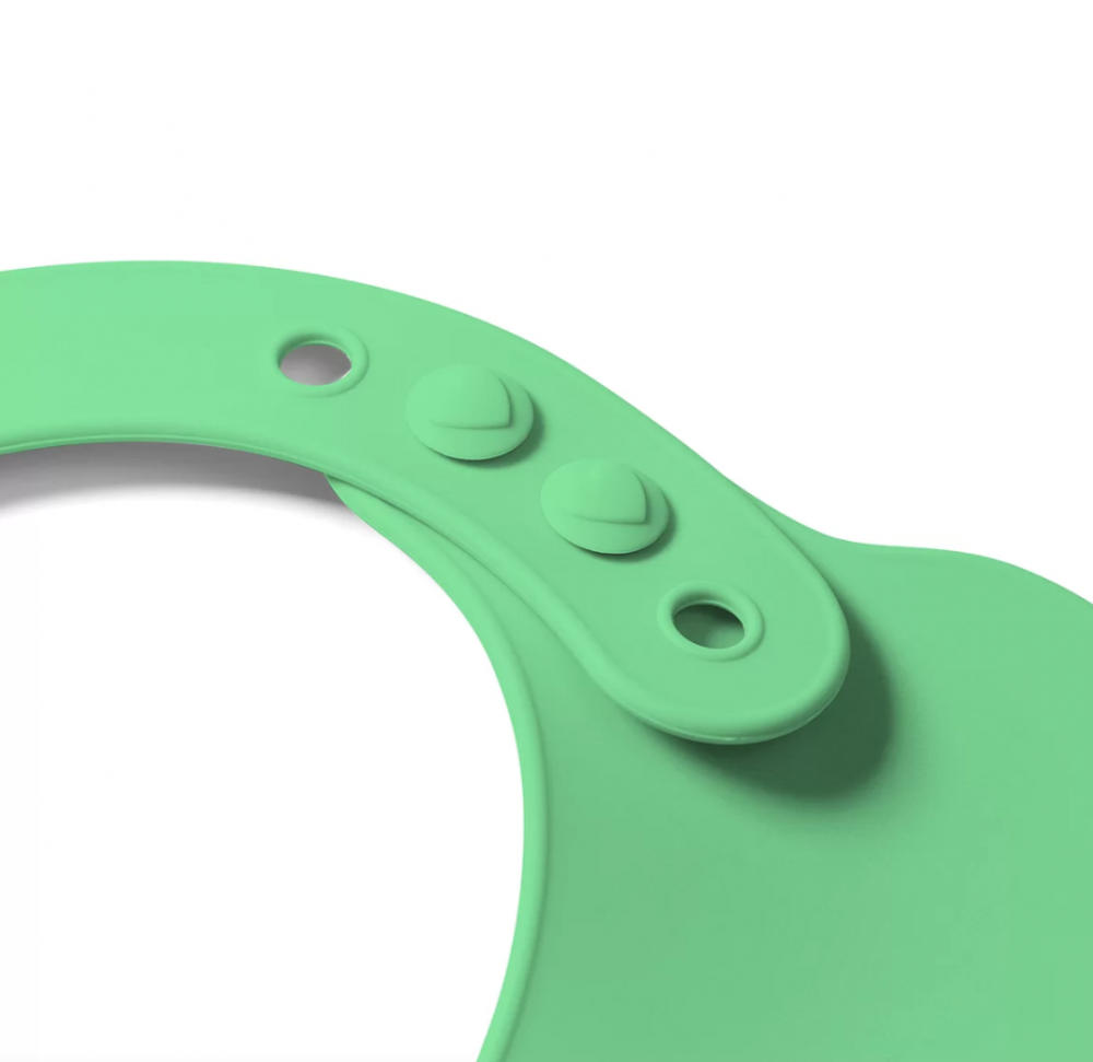 Baveta Babyono din silicon ajustabila, verde - imagine 4