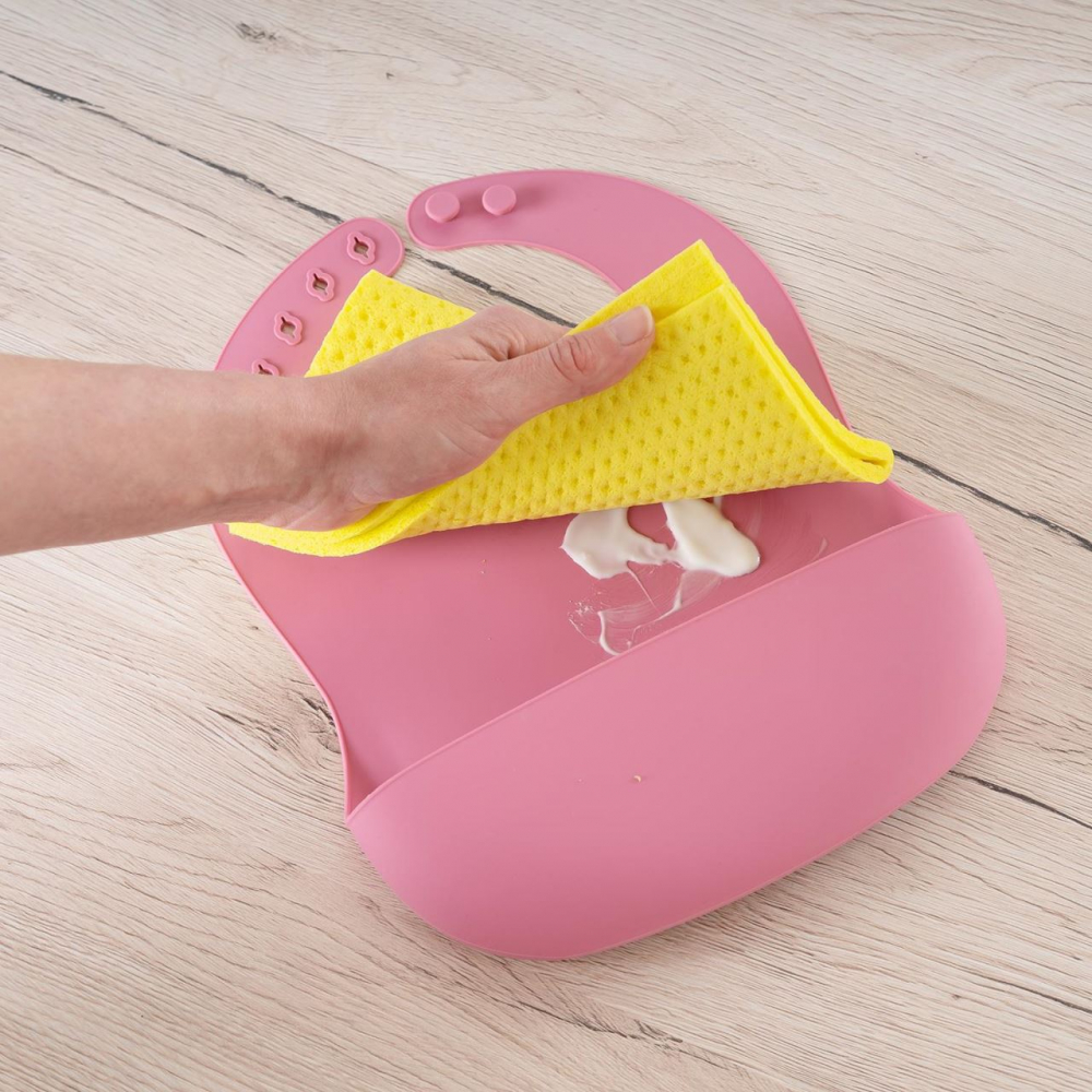 Bavetica Reer Silicon Eat'n Tidy Roz cu Buzunar - imagine 3