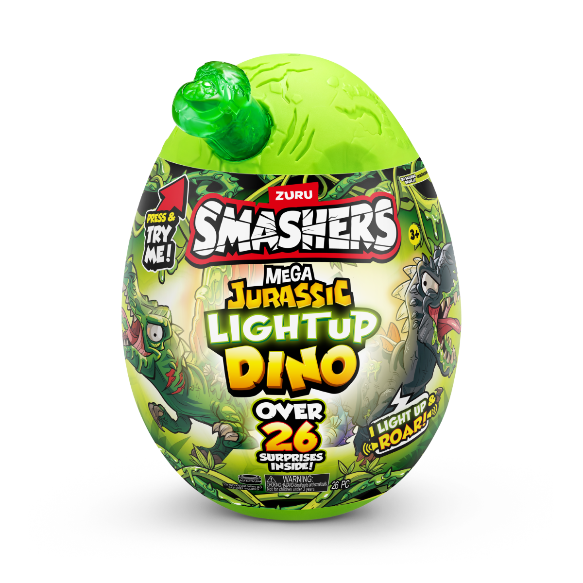 Smashers Mega Dino Jurassic Light-Up Verde