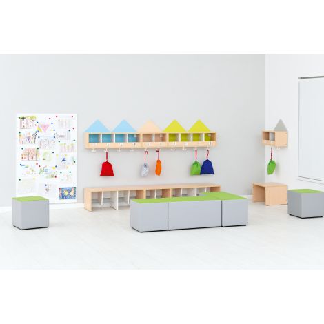 Puf Mic Gri-Verde Lime Moje Bambino | Confortabil - imagine 2