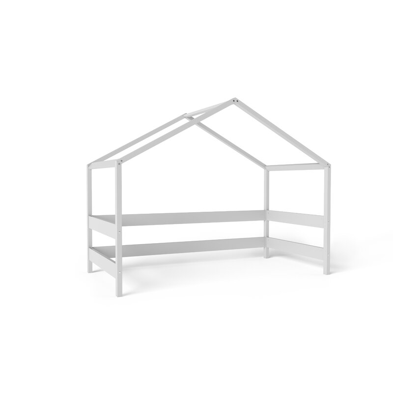Pat tip casuta YappyHytte Bed, Lemn FSC, 160x80 cm, Gri - imagine 5