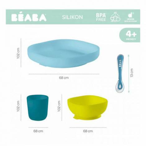 Set Masa Silicon Beaba 4 Piese cu Ventuza - imagine 11