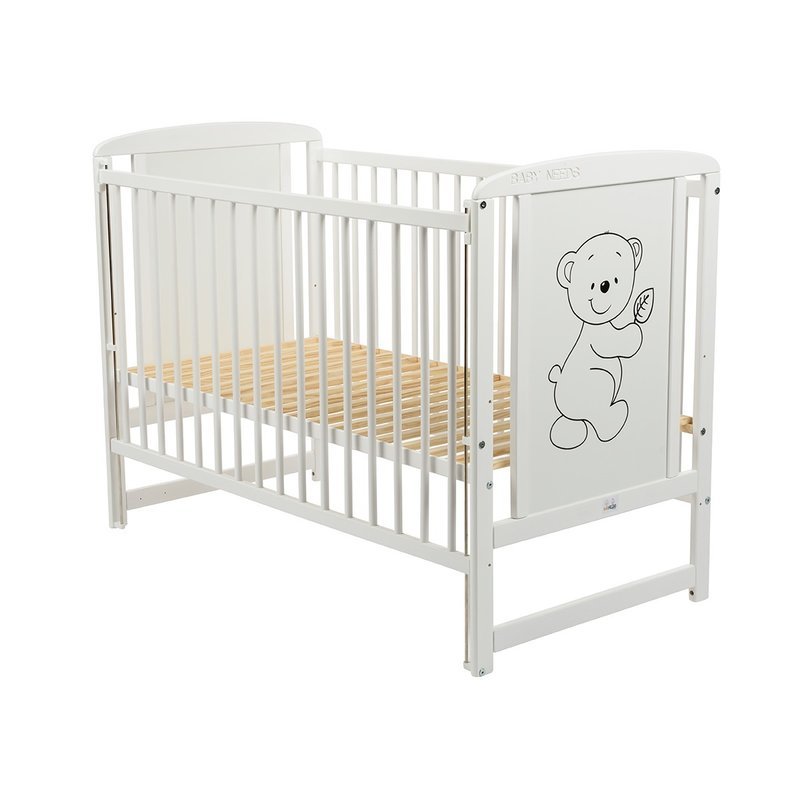 Patut Timmi Babyneeds 120x60 cu Laterala Culisanta, Alb - imagine 4
