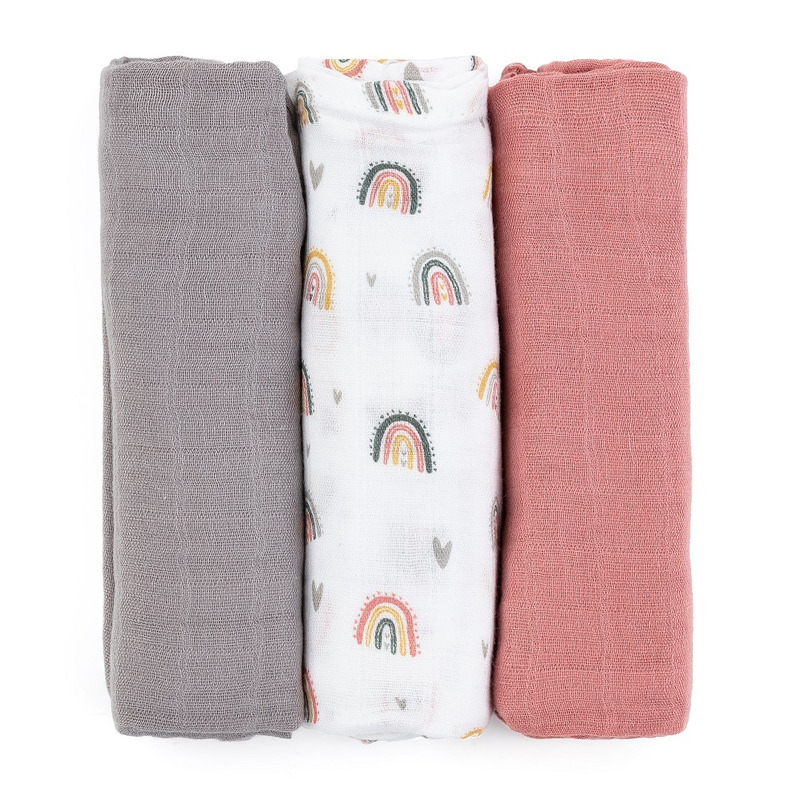 Set 3 scutece muselină bambus Petite&Mars