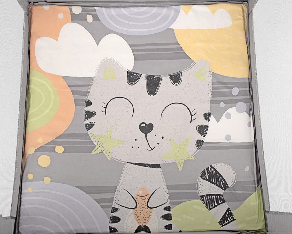 Tarc KikkaBoo Enjoy Grey Cat, pliere compactă - imagine 3