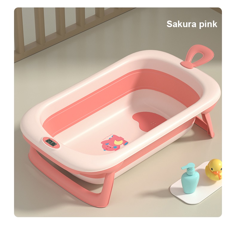 Cadita pliabila Little Mom Dino Pink, cu perna si termometru - imagine 3
