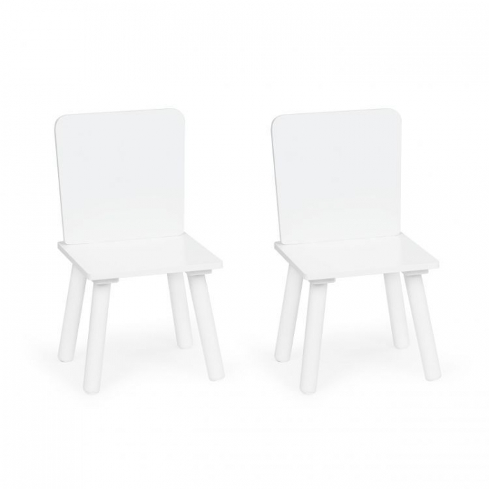 Set Masa Luna si 2 Scaune Ecotoys Alb - imagine 3