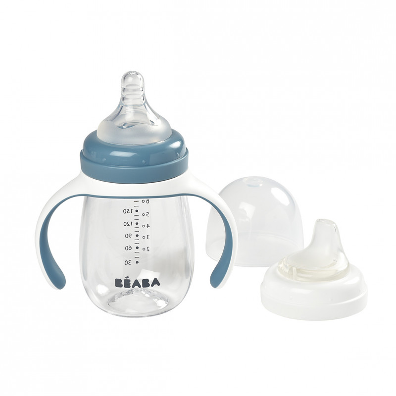 Biberon de învățare Beaba 2in1, 210 ml, Tritan, Windy Blue - imagine 5