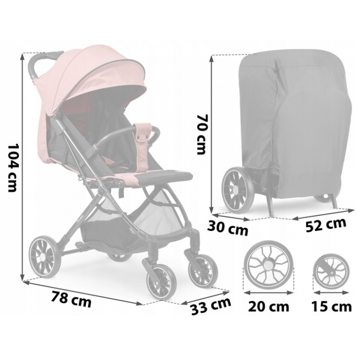 Carucior Nukido Paseo Roz - Pliere Compacta - imagine 3