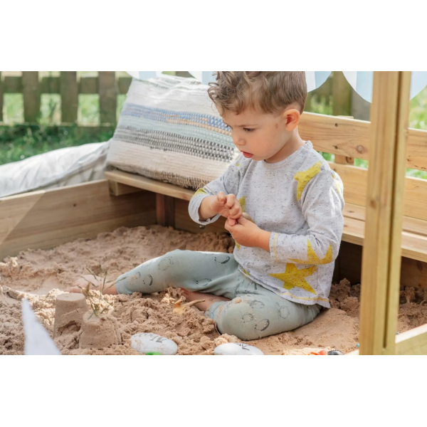 Cutie de Nisip Plum cu Bancuțe și Parasolar - imagine 4