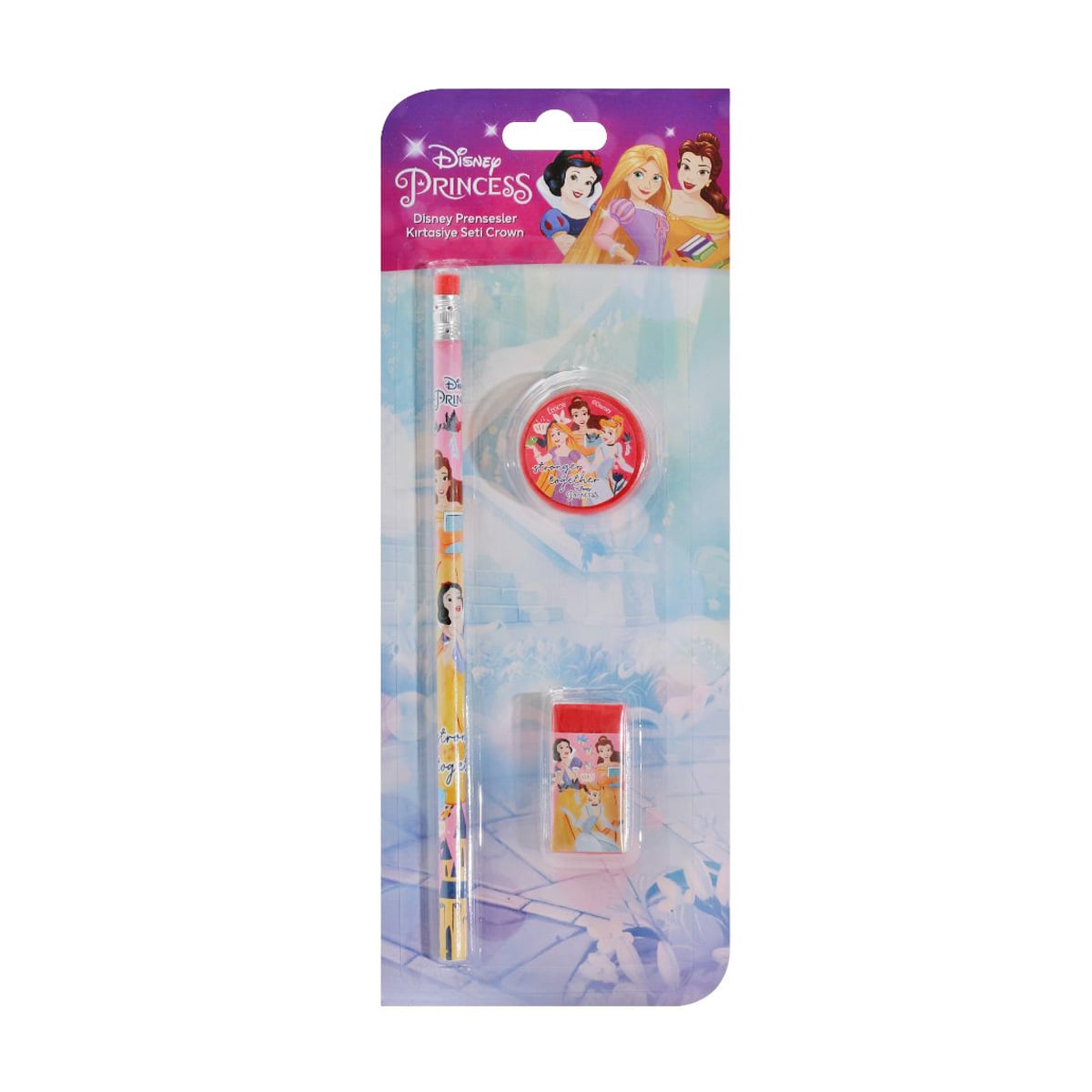 Set Scris Disney Princess 3 buc | Creion, Radieră, Ascutitoare