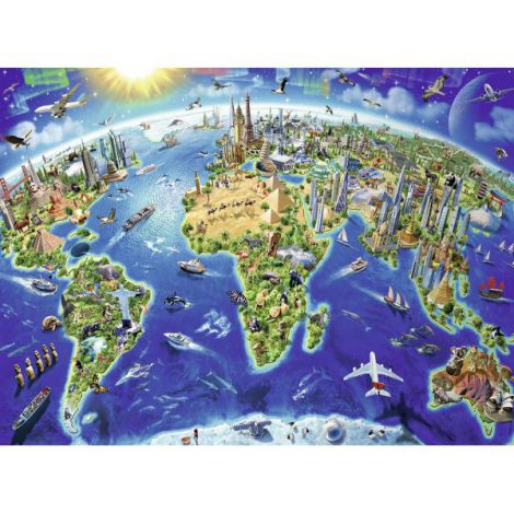 Puzzle Harta Lumii 200 piese Ravensburger - imagine 3